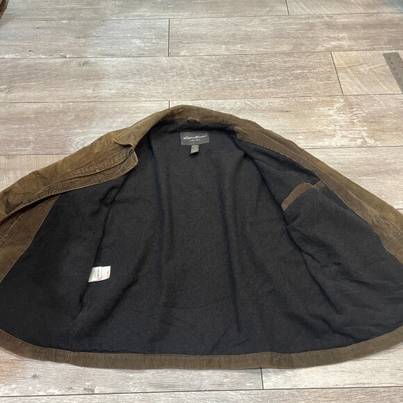 VTG  90s Eddie Bauer Chore Trucker Crop corduroy jacket M - L - Picture 3 of 9